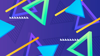 Colorful overlapping triangles and lines on a purple background. Perfect for vibrant design projects in need of geometric elements.