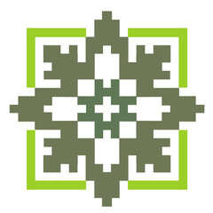 Fototapeta premium Pixel Blossom Emblem