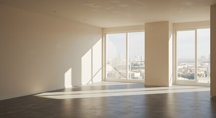 Fototapeta premium empty room with window, model house, show house