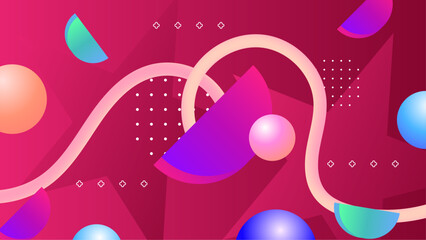 Colorful abstract shapes on blue background. Perfect for modern design projects, wallpaper, posters, social media graphics, and website backgrounds.