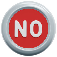 3D No Button Icon