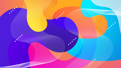 Abstract colorful design with wavy lines ideal for backgrounds, posters, digital art, and vibrant graphic designs that need a dynamic touch.
