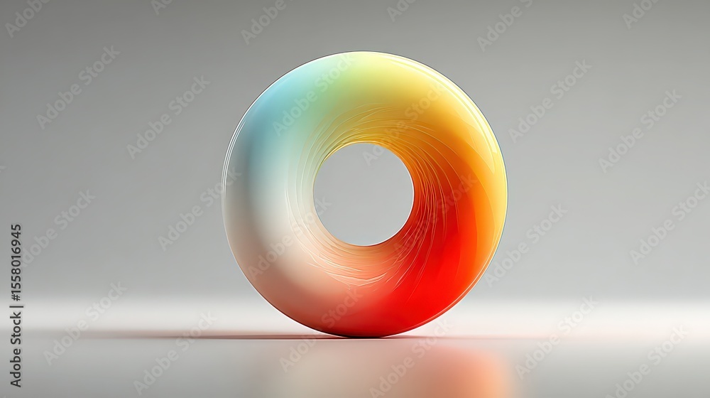 Fototapete gradient ring: modern abstract design element with smooth colors