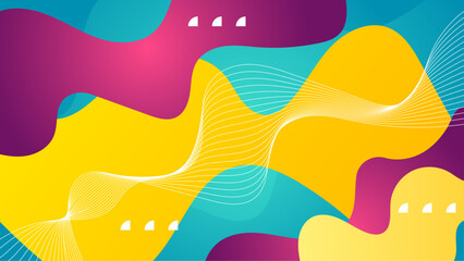 Abstract geometric design featuring yellow, purple, and blue shapes, suitable for backgrounds, branding, digital art projects, and modern creative concepts.