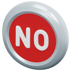 3D No Button Icon