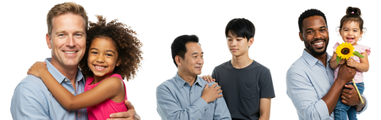 Diverse Group of Families: Multicultural Parents and Children Smiling Together with Joy and Love