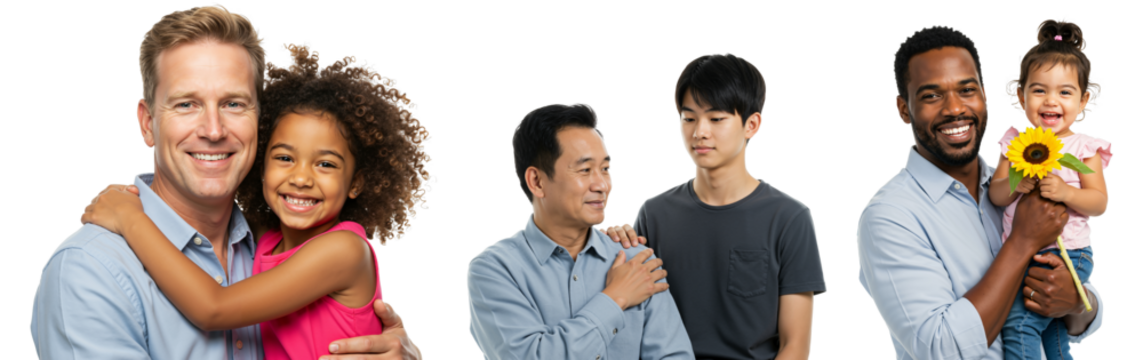 Diverse Group of Families: Multicultural Parents and Children Smiling Together with Joy and Love