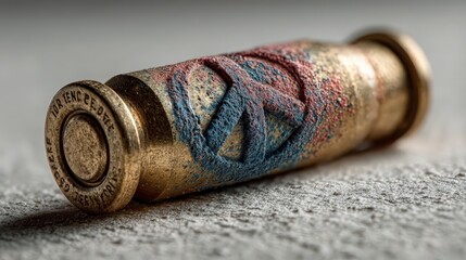 Bullet with Peace Symbol: Conceptual Image for Anti-War Themes