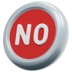 3D No Button Icon