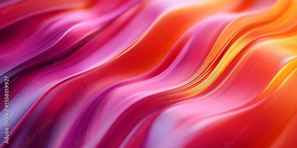 Poster macro shot of wavy, distorted stripes with vibrant colors and fluid motion, perfect for creative, ab