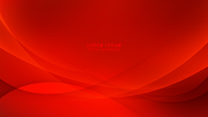 Abstract red background with flowing curves and soft gradients. Overlapping transparent shapes