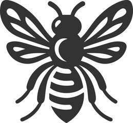 Obraz premium Black bee vector silhouette
