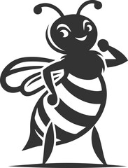 Black bee vector silhouette