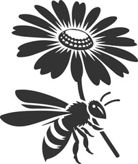 Black bee vector silhouette