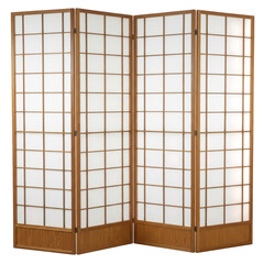 Folding screen isolated on transparent background for interior design and privacy.