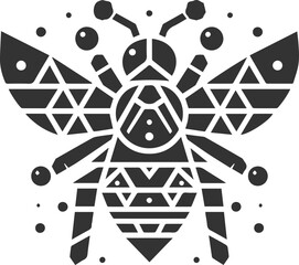 Black bee vector silhouette