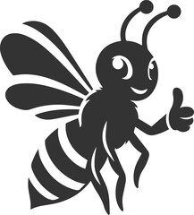 Black bee vector silhouette