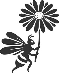 Black bee vector silhouette