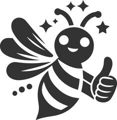 Black bee vector silhouette