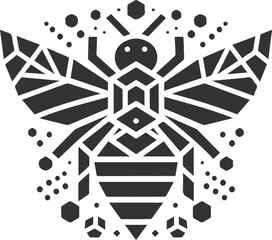 Black bee vector silhouette