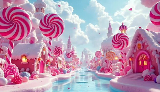 Enchanted Candy Land A Whimsical Winter Wonderland of Lollipops and Sweet Treats
