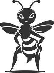 Black bee vector silhouette