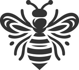 Black bee vector silhouette