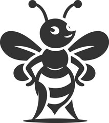 Black bee vector silhouette