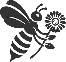 Black bee vector silhouette