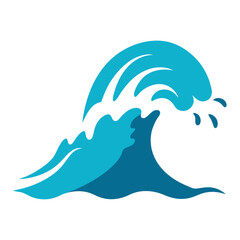 Ocean Wave Silhouette Vector  Crashing Sea Wave Clipart for Nautical and Beach Design