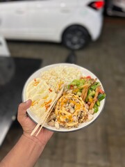 stir fried rice with seafood