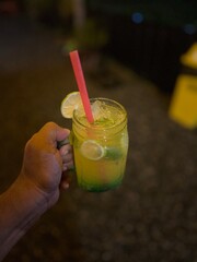 cocktail with lime