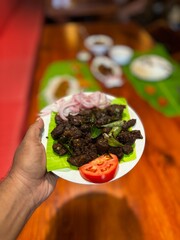 chinese food on the plate