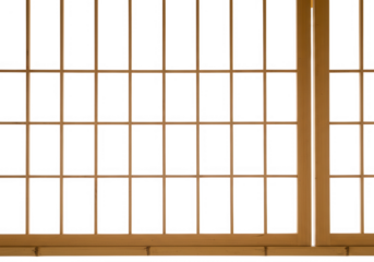 Wooden window frame isolated on transparent background for architectural design, interior rendering.