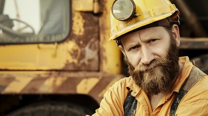 attractive male worker on a construction field