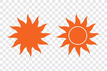 Sun icon set, Sun symbol vector. Sun