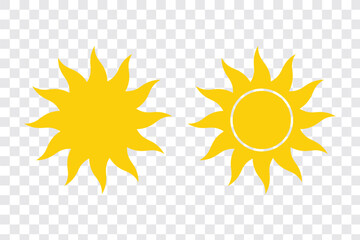 Sun icon set, Sun symbol vector. Sun