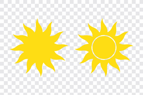 Sun icon set, Sun symbol vector. Sun