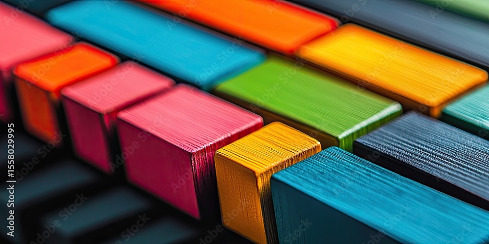 Leinwandbilder Macro shot of a bar chart with sharp contrasts and vibrant highlights, ideal for modern data-driven designs.