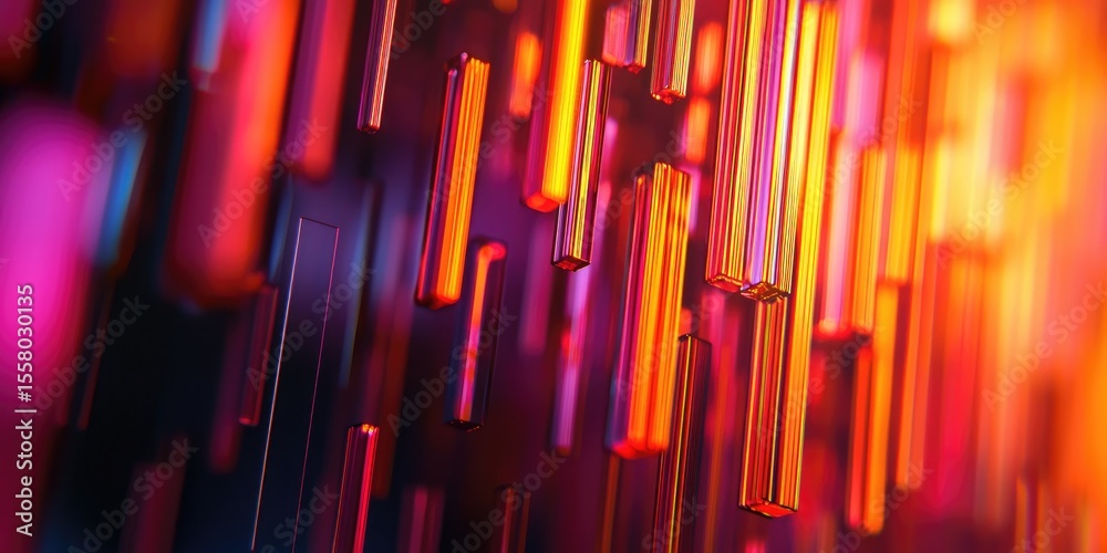 Leinwandbilder Macro shot of a bar chart with sharp contrasts and vibrant highlights, ideal for modern data-driven designs.