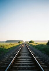 Fototapeta premium Railway tracks vanishing point landscape perspective