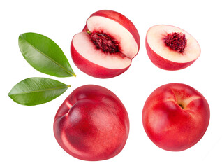 Nectarine fruit isolated on transparent png (Image from camera)