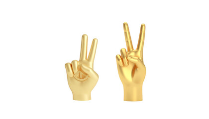 Obraz premium Golden hand illustration icon on white background