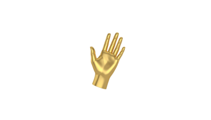 Golden hand illustration icon on white background