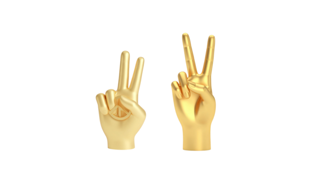 Golden hand illustration icon on white background