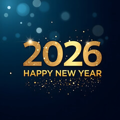 Bright, starry night sky with a festive illustration of winter holiday celebration and a Happy New Year 2014 greeting card design