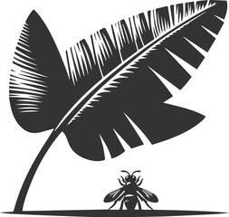 Vector of a insect silhouette black illustration drawing