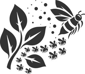 Vector of a insect silhouette black illustration drawing