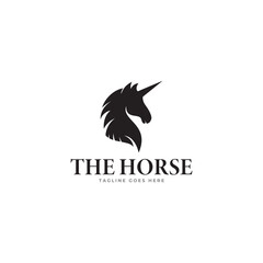 Obraz premium Simple concept horse logo design Vector