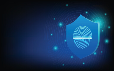 Futuristic fingerprint authentication system background with biometric scan pattern, digital identity access, cyber security interface, and abstract technology design for encryption, privacy.